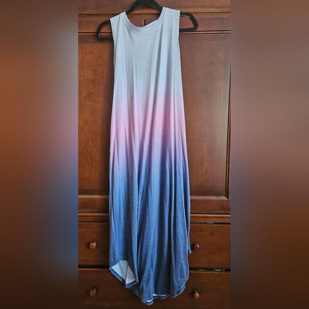Amazon Gradient Maxi Dress in Pink and Blue